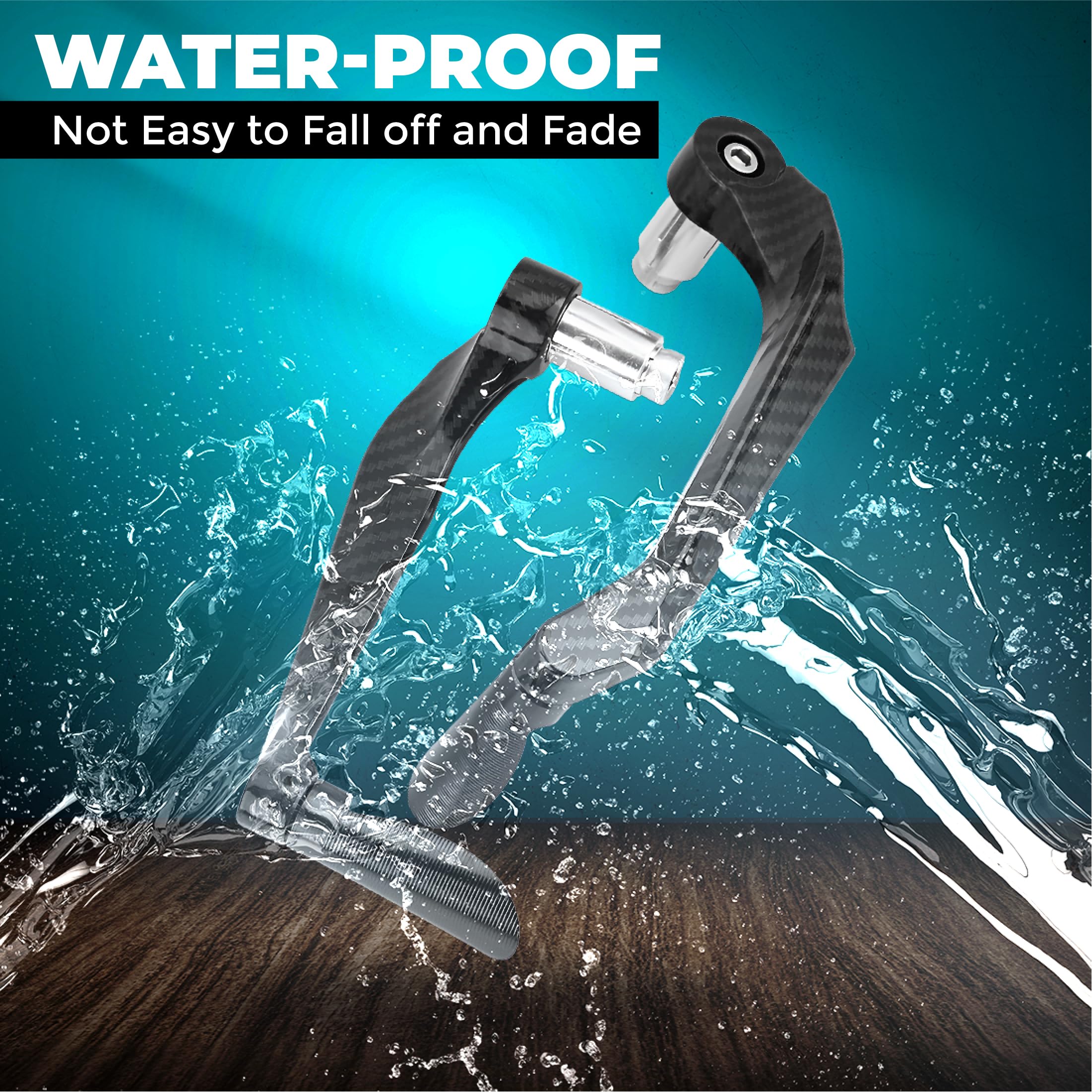 OBEROI'S TRADERS Carbon Finish CNC Aluminum Universal Motorcycle Lever Guard | Handle Bar End Brake Clutch Lever Protective Guards | Hand Guards for All Bikes