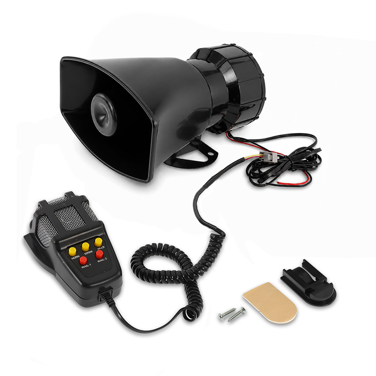 MIKANIX 7 Tone Police Car & Bike Siren Horn Hooter with Mic | PA Speaker System | Super Loud Sound | DC 12V | Remote Control Alarm Buzzer