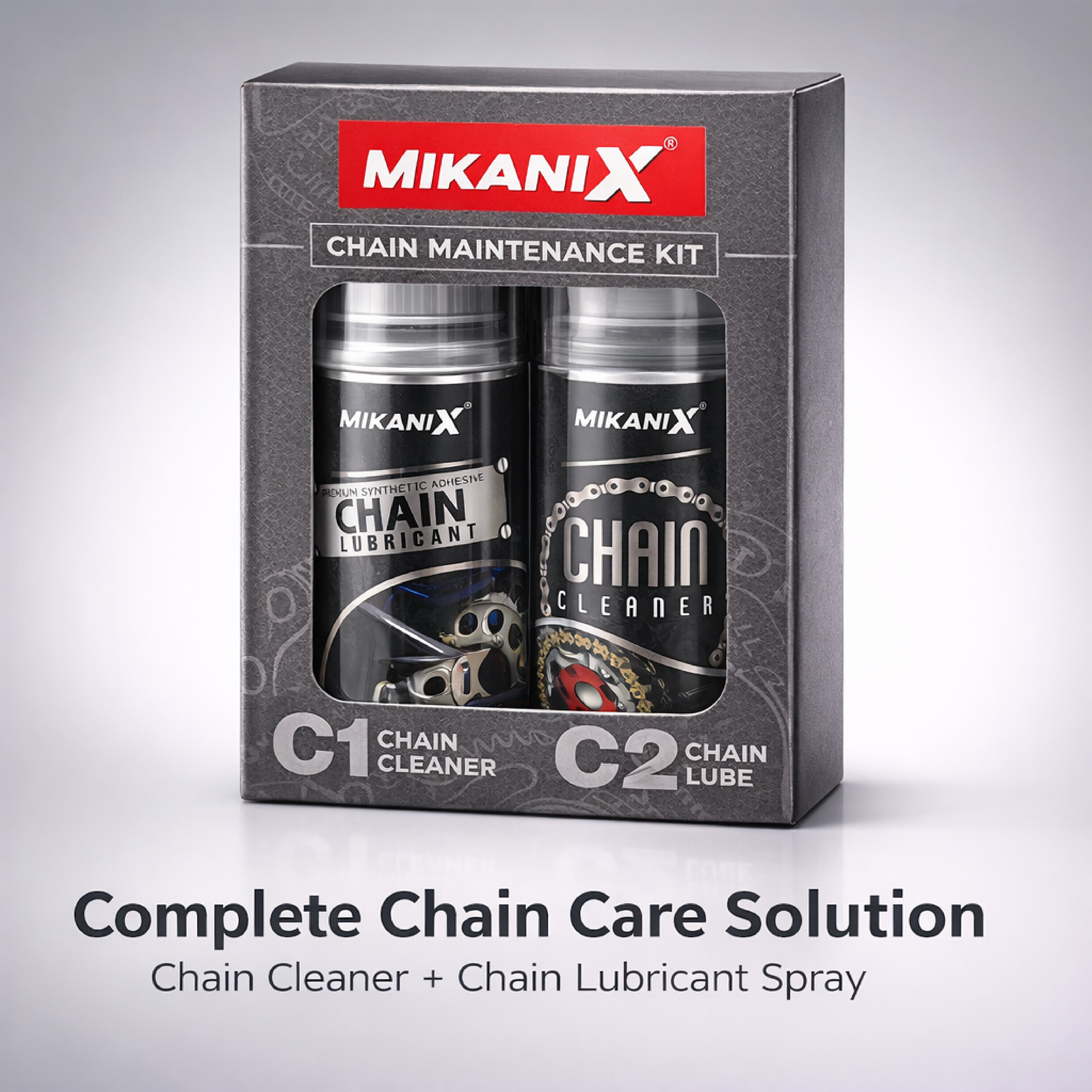 Mikanix Premium Bike Chain Lubricant and Chain Cleaner Spray For Motorcycle and Bicycle Cleaning Kit