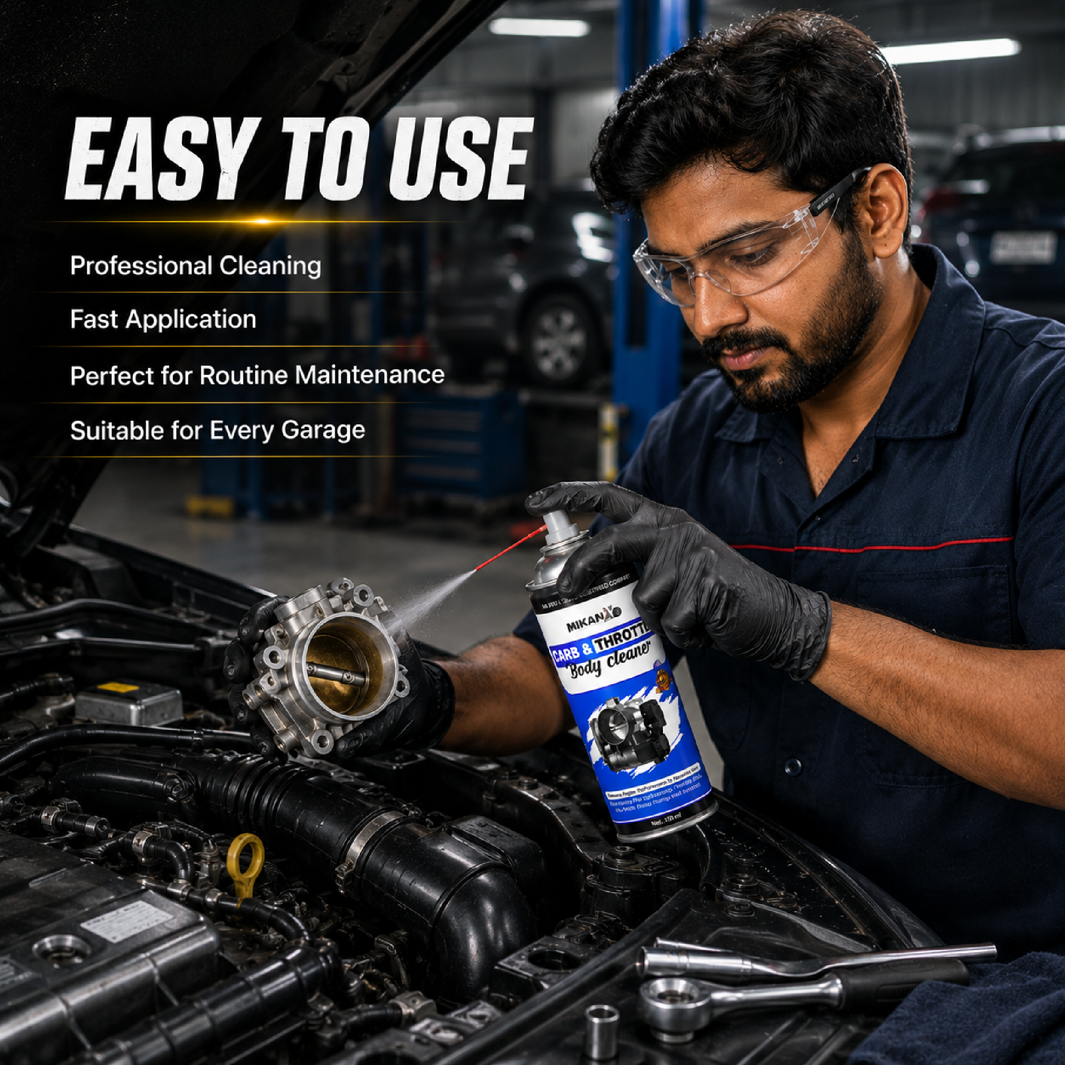 Mikanix Throttle Body Cleaner Spray/Car & Bike Engine Cleaner For Choke Carburettor To Clean Carbon Deposits
