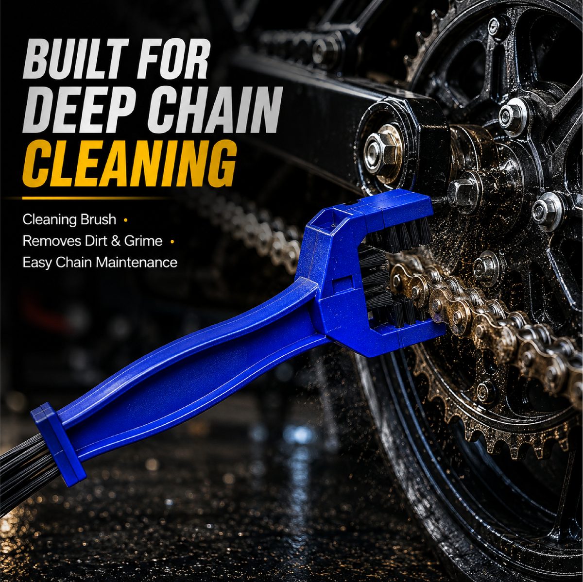 Mikanix Combo Of Rust Remover Spray + Chain Cleaner + Chain Lubricant With Cleaning Brush | Cleans, Shines & Protects Chain | Remove Rust From Chain | Metal Parts (Pack of 4)