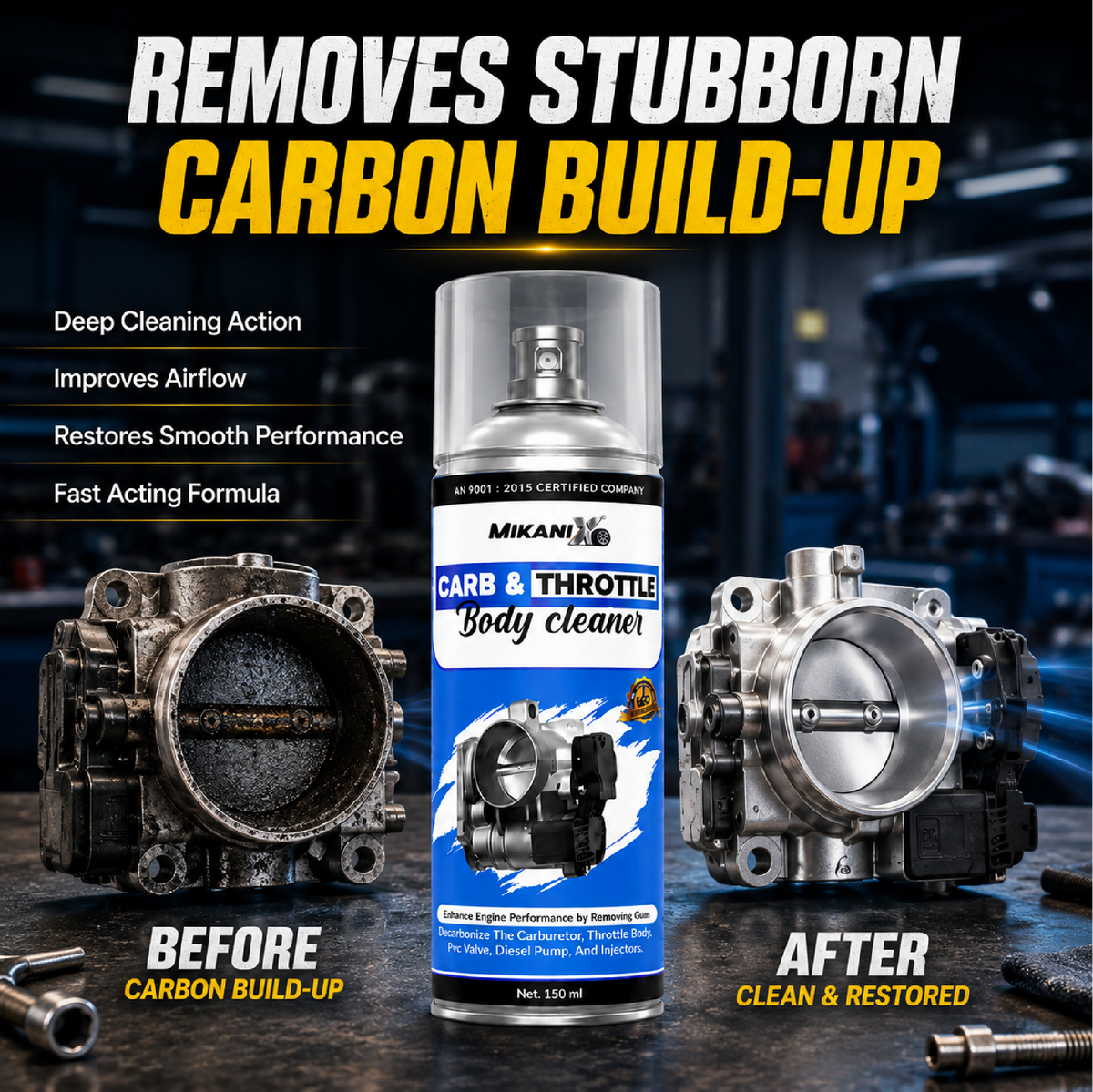 Mikanix Throttle Body Cleaner Spray/Car & Bike Engine Cleaner For Choke Carburettor To Clean Carbon Deposits