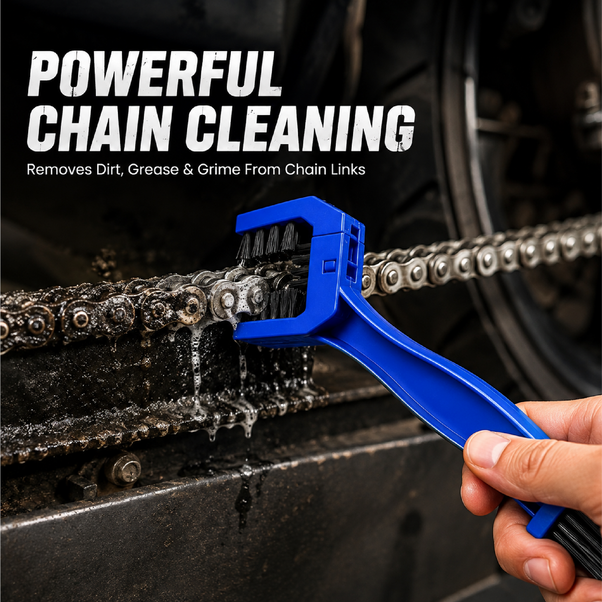 Mikanix Combo Of Rust Remover Spray + Chain Cleaner + Chain Lubricant With Cleaning Brush | Cleans, Shines & Protects Chain | Remove Rust From Chain | Metal Parts (Pack of 4)