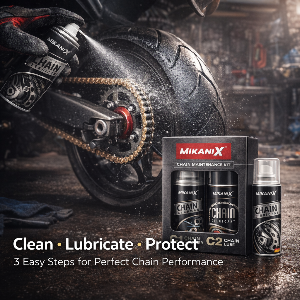 MIKANIX Premium Bike Chain Lubricant and Chain Cleaner Spray For Motorcycle and Bicycle Cleaning Kit (1000 ML)