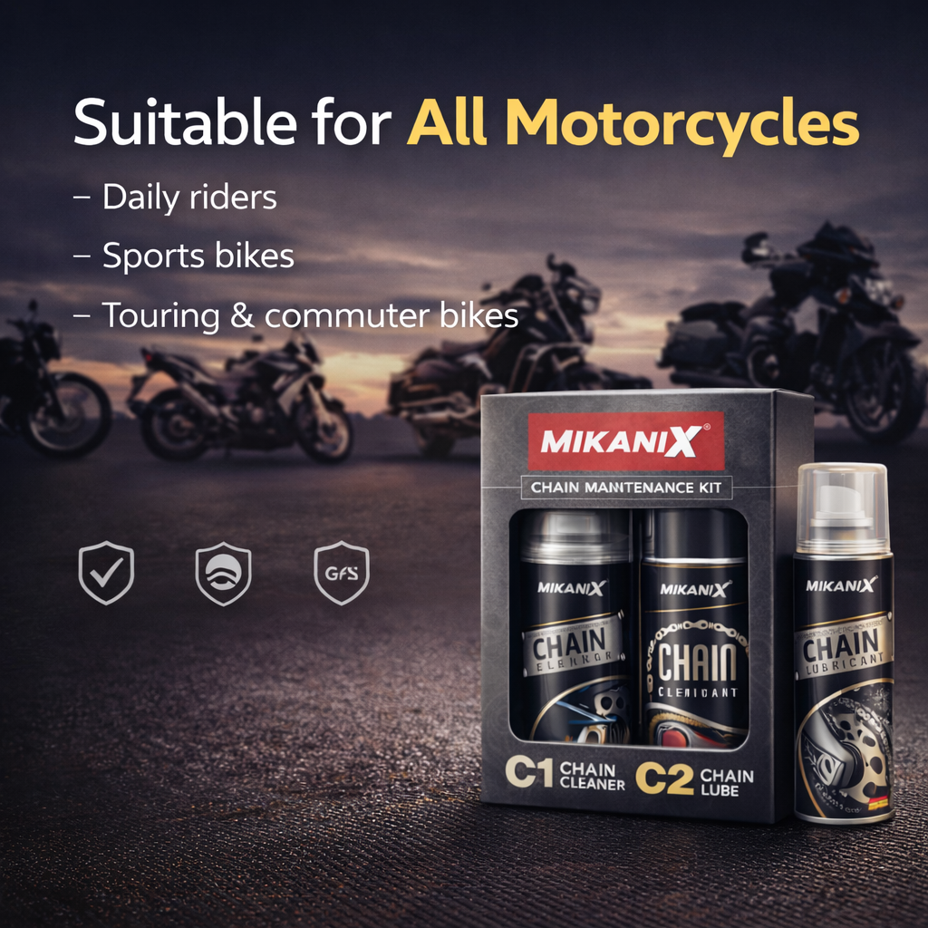 MIKANIX Premium Bike Chain Lubricant and Chain Cleaner Spray For Motorcycle and Bicycle Cleaning Kit (1000 ML)