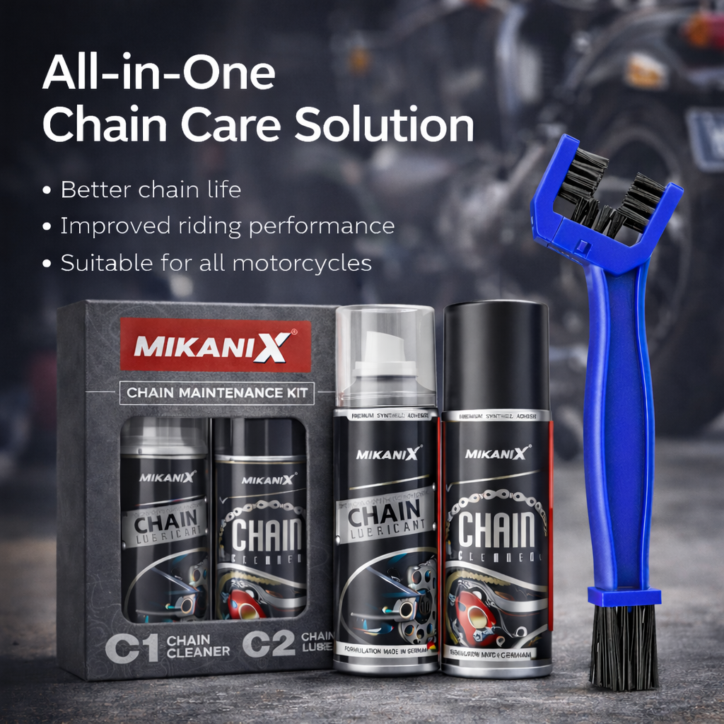 MIKANIX  Bike Chain Lubricant and Chain Cleaner Spray With Cleaning Brush For Motorcycle and Bicycle
