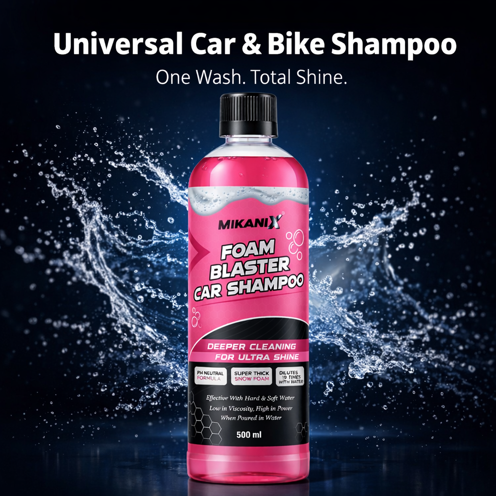 MIKANIX Foam Blaster Car Wash Shampoo | Concentrate Formula With Thick Foam to Remove Dirt & Grime for Car & Bike Exterior Cleaning | pH Neutral | 500 ML | Pack of 1