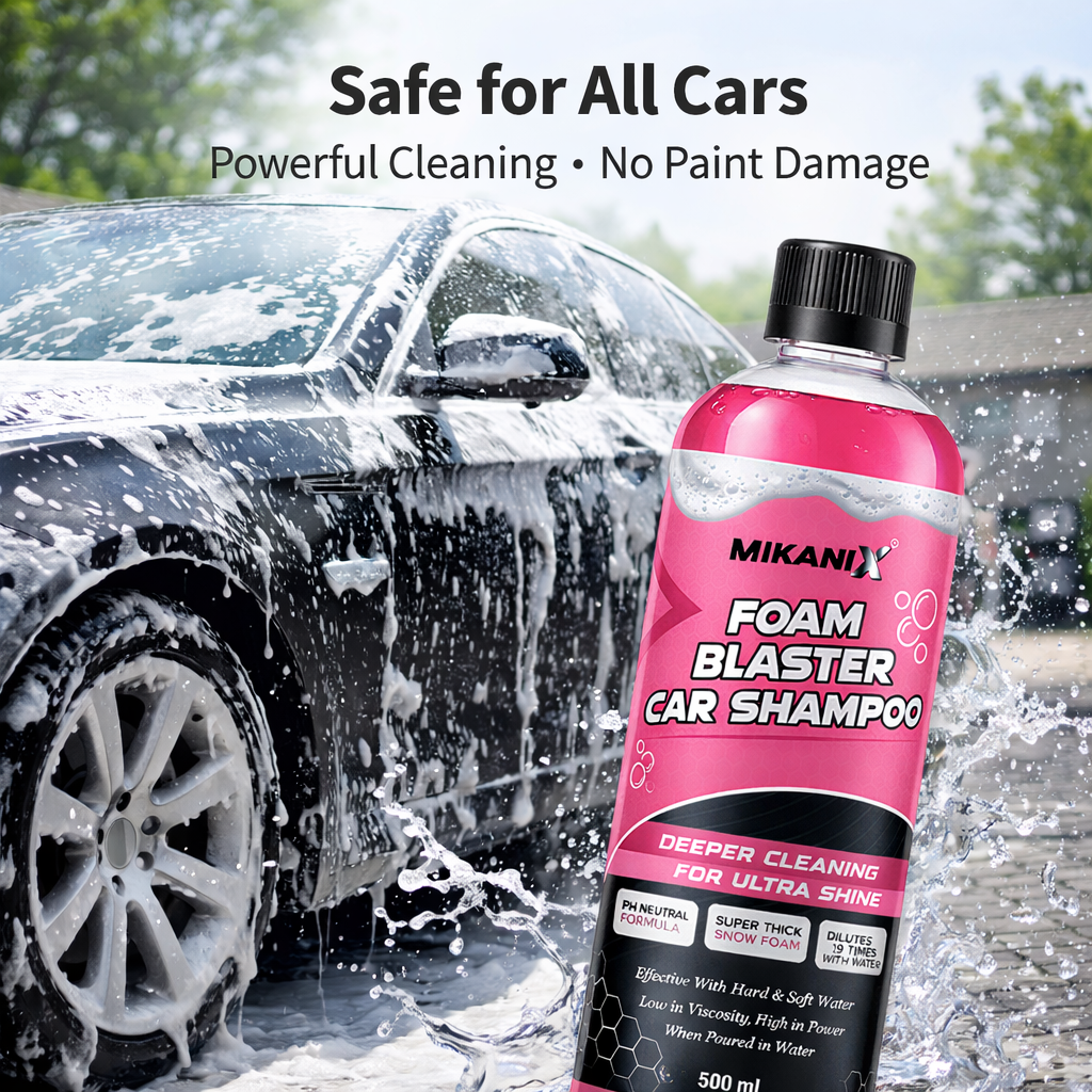 MIKANIX Foam Blaster Car Wash Shampoo | Concentrate Formula With Thick Foam to Remove Dirt & Grime for Car & Bike Exterior Cleaning | pH Neutral | 500 ML | Pack of 1