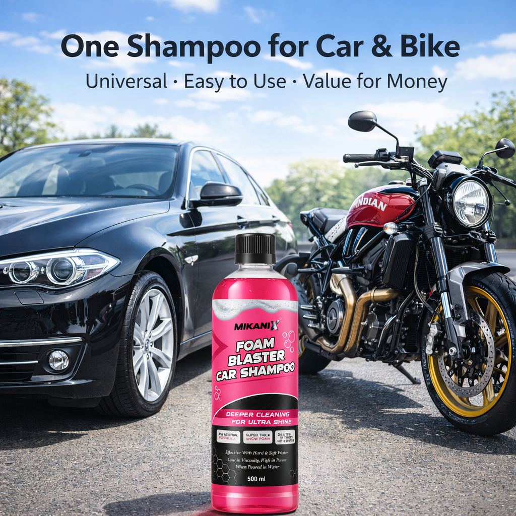 MIKANIX Foam Blaster Car Wash Shampoo | Concentrate Formula With Thick Foam to Remove Dirt & Grime for Car & Bike Exterior Cleaning | pH Neutral | 500 ML | Pack of 1