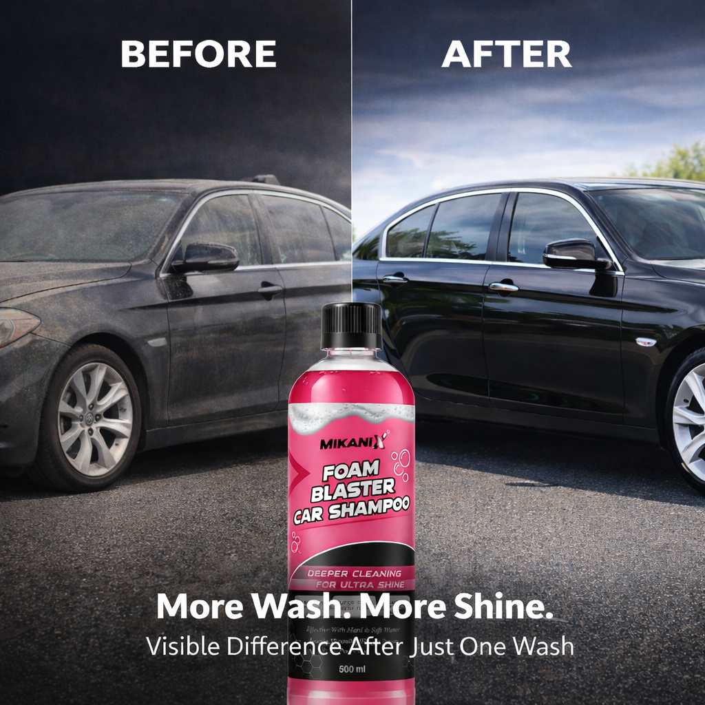 MIKANIX Foam Blaster Car Wash Shampoo | Concentrate Formula With Thick Foam to Remove Dirt & Grime for Car & Bike Exterior Cleaning | pH Neutral | 500 ML | Pack of 1
