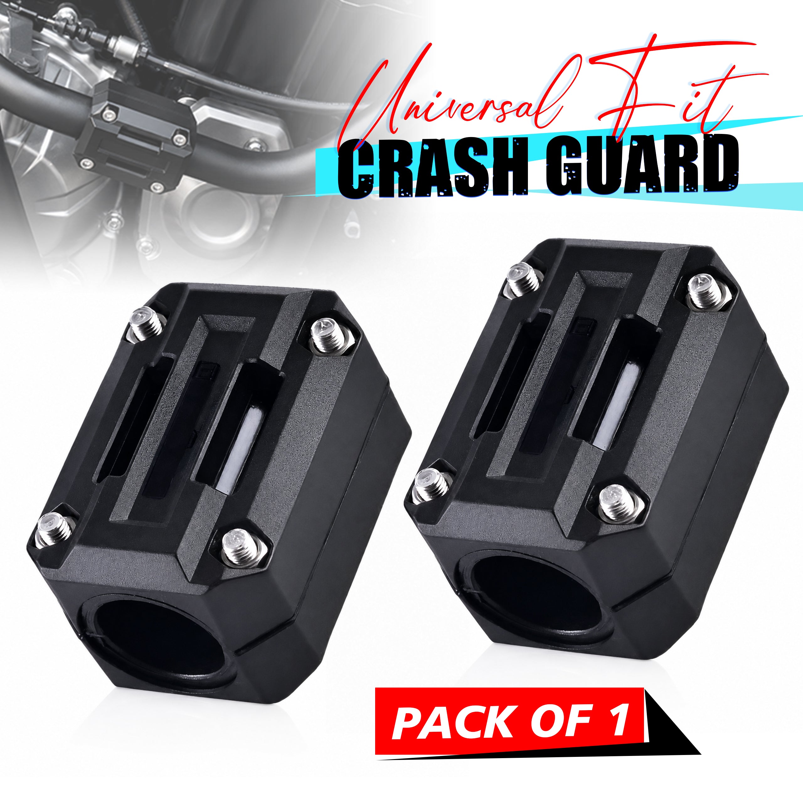 MIKANIX Universal Bike Crash Guard Frame Slider Blocks | Heavy Duty Shock Absorbing Sliders for Engine Protection | Compatible with All Motorcycles