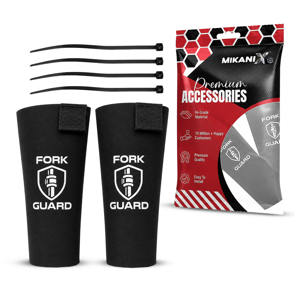 MIKANIX Universal Bike Front Shocker Fork Seal Covers | Protect Suspension Forks from Dust, Dirt, Water & Debris | Extend Shocker Life & Ensure Smooth Performance for All Motorcycle