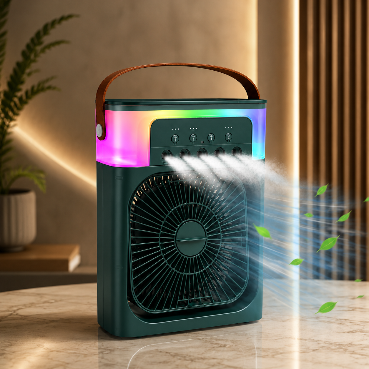 Mikanix Mini Cooler Fan for Room, Kitchen, Home & Office Desk | USB Cable, 3 Wind Speed Mode With Cooling Misting Fan