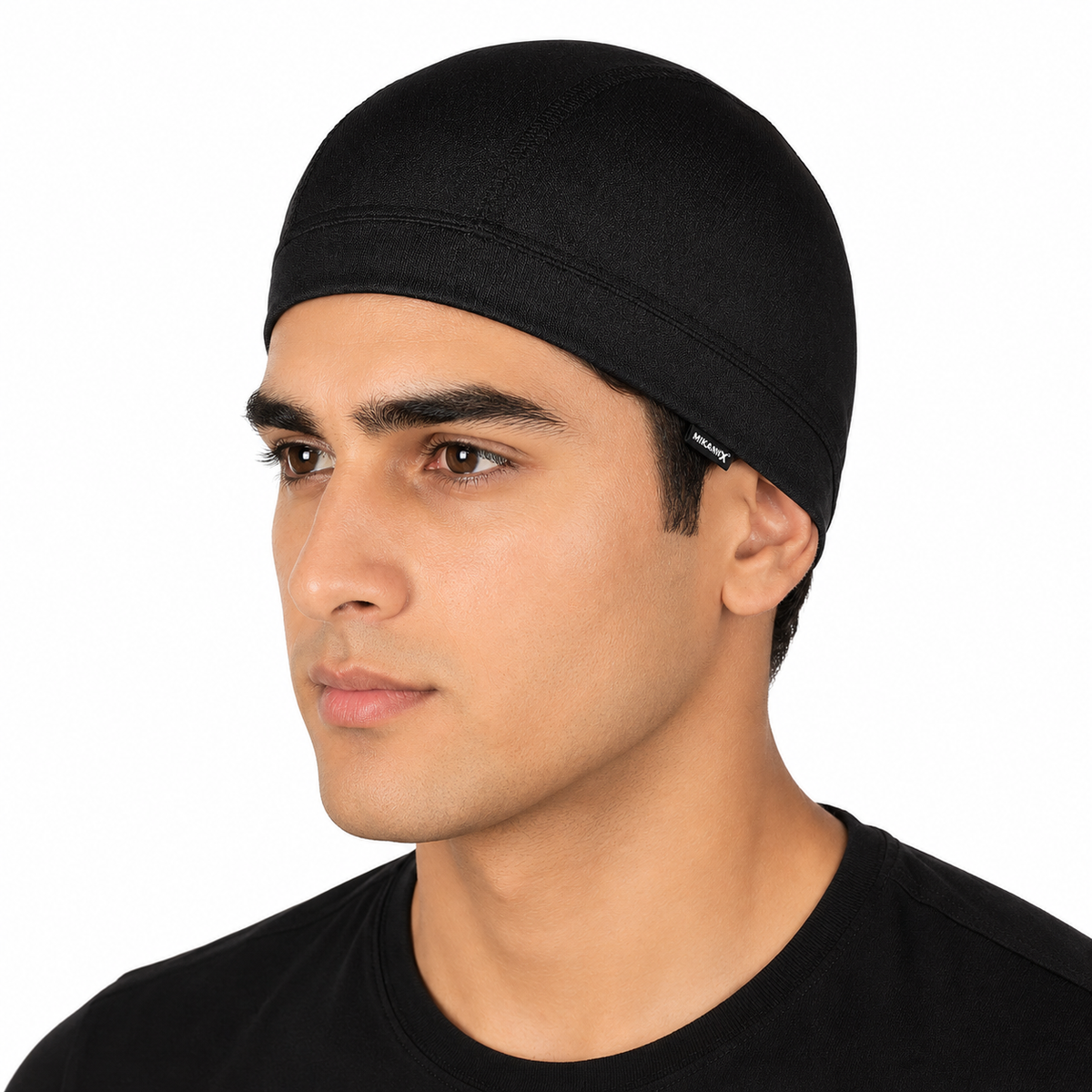 Mikanix Helmet Skull Cap | Bandana Head Cap for Bikers, Cyclists and Outdoor Workers to Prevents Helmet Friction, Dust and UV Rays | Men & Women Black