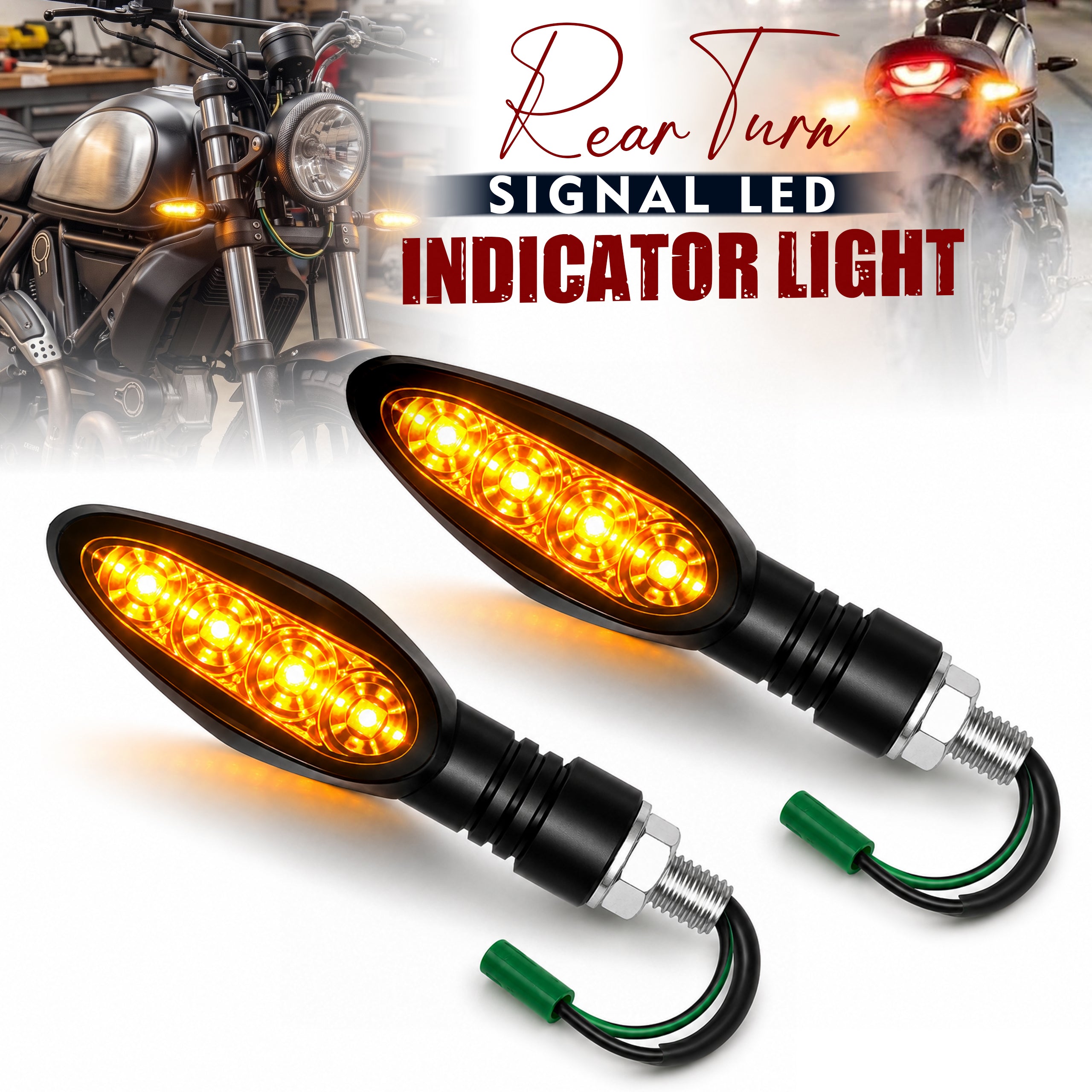 MIKANIX KTM Bike Front, Rear Turn Signal LED Indicator Light Lamp for KTM Duke | RC 125/200/250/390 All Models