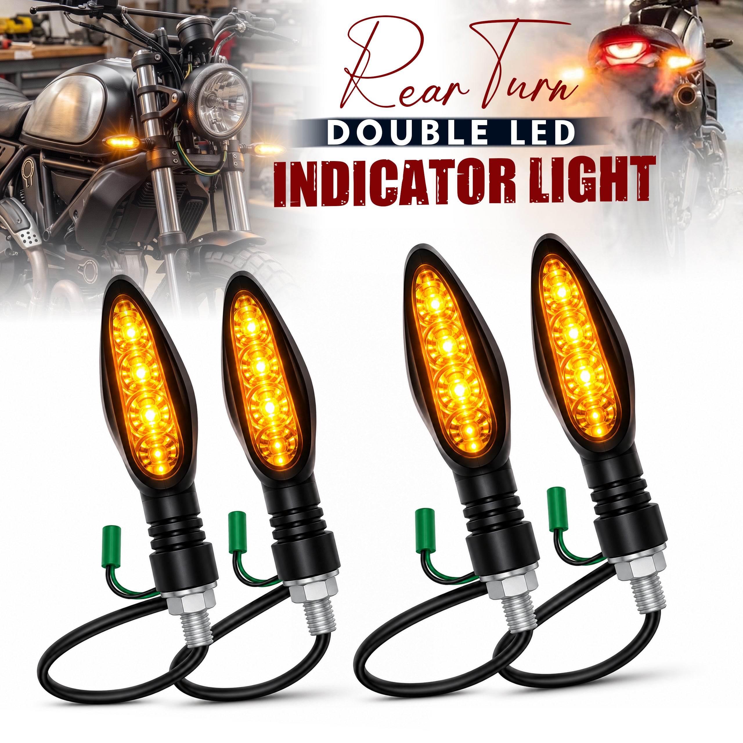 MIKANIX KTM Bike Front, Rear Turn Signal LED Indicator Light Lamp for KTM Duke | RC 125/200/250/390 All Models