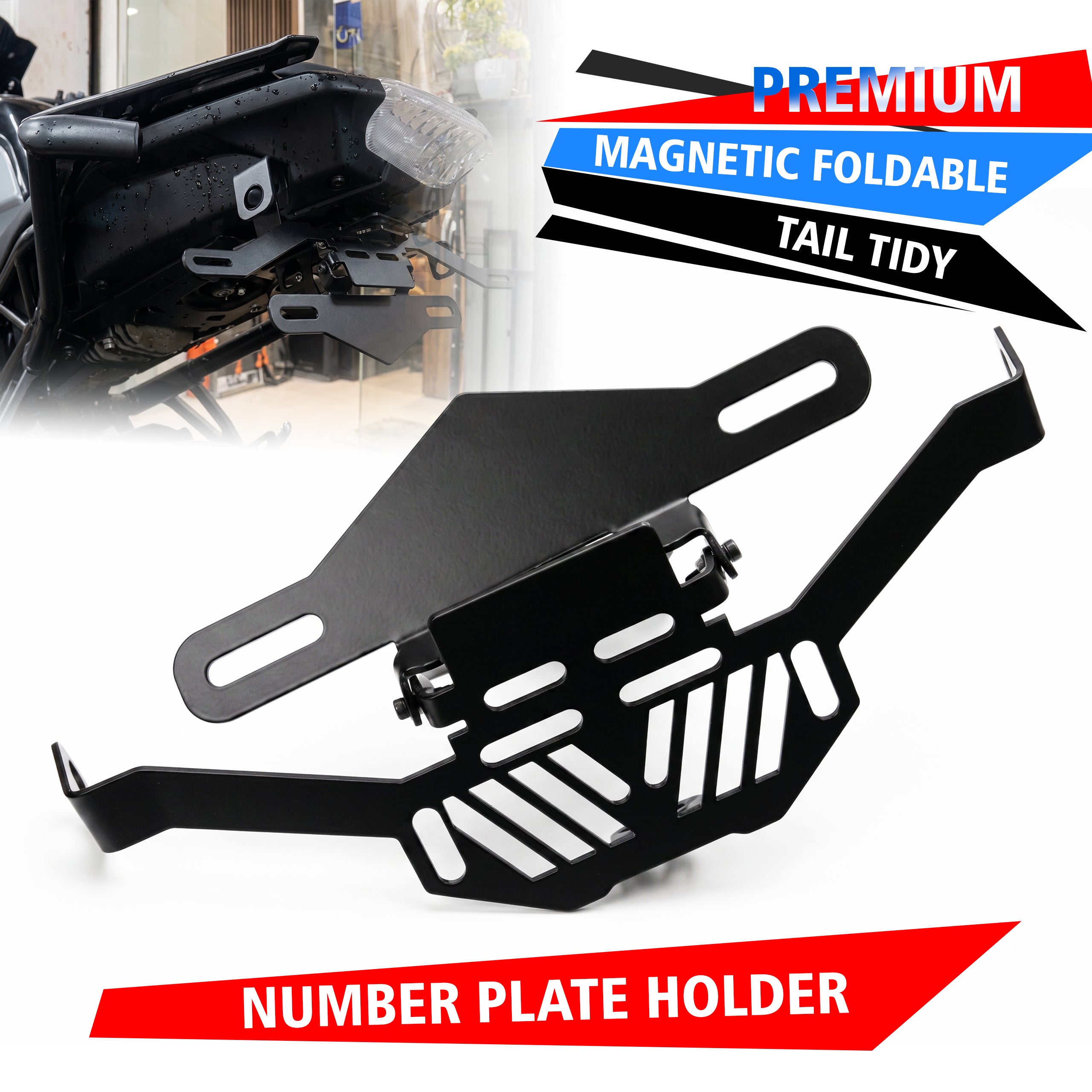 Mikanix Premium Magnetic Foldable Tail Tidy Number Plate Holder for R15 V4 and R15M