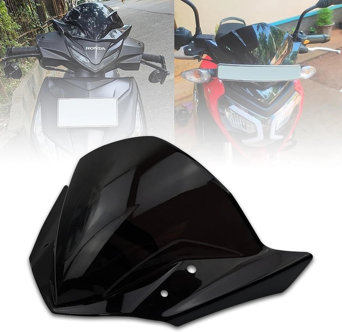 BRXR Universal Big Headlight Visor / Wind Deflector Compatible All Bikes & scooties Bike Headlight Visor