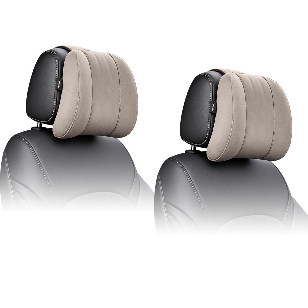 Mikanix Car Headrest Pillow | Polyfill Fiber Cotton Neck/Head Support Cushion | Ergonomic Travel Headrest | Breathable Soft Cover | Universal Fit