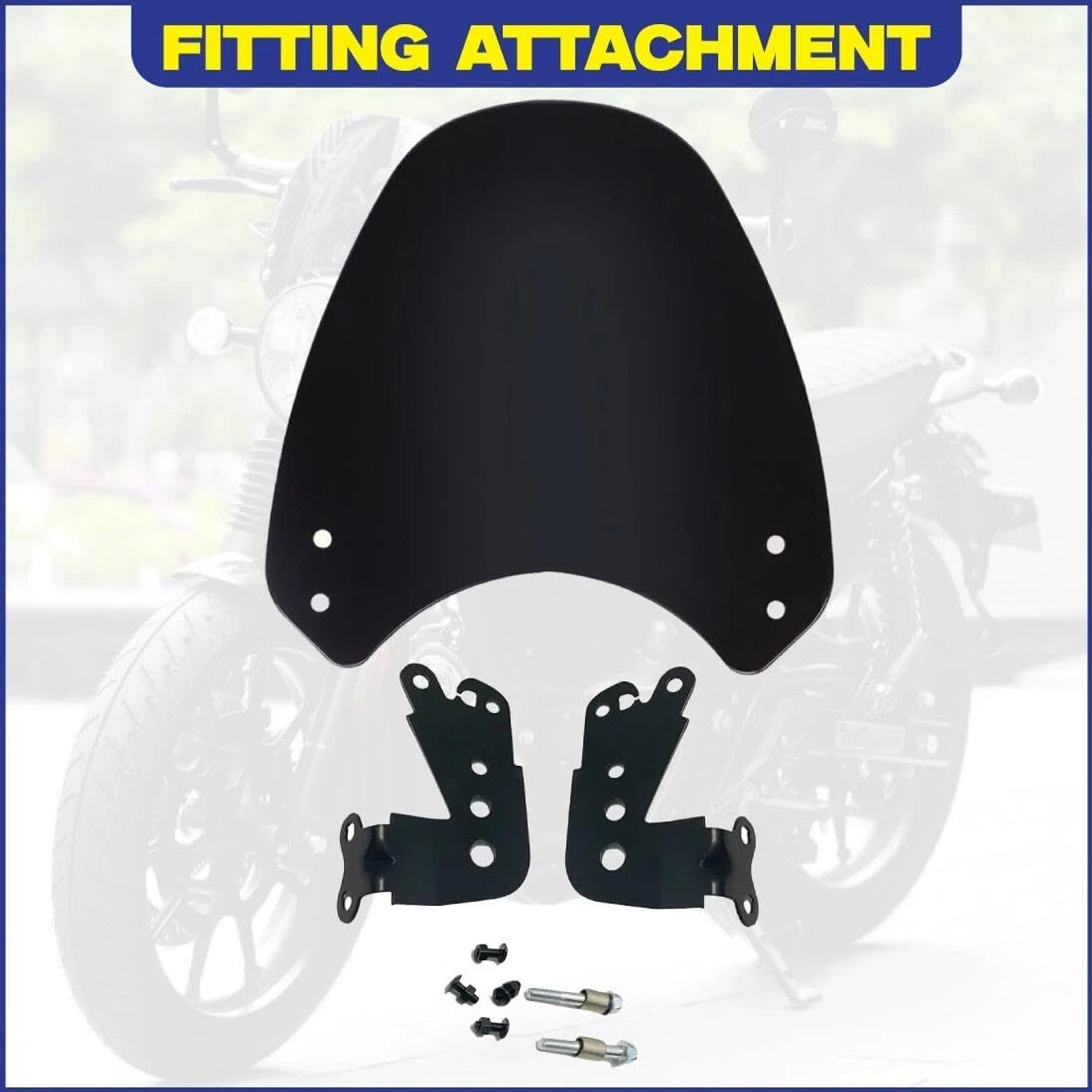 BRXR Unbreakable Headlight Windshield Glass Visor Compatible With Hunter 350 Bike Fairing Kit