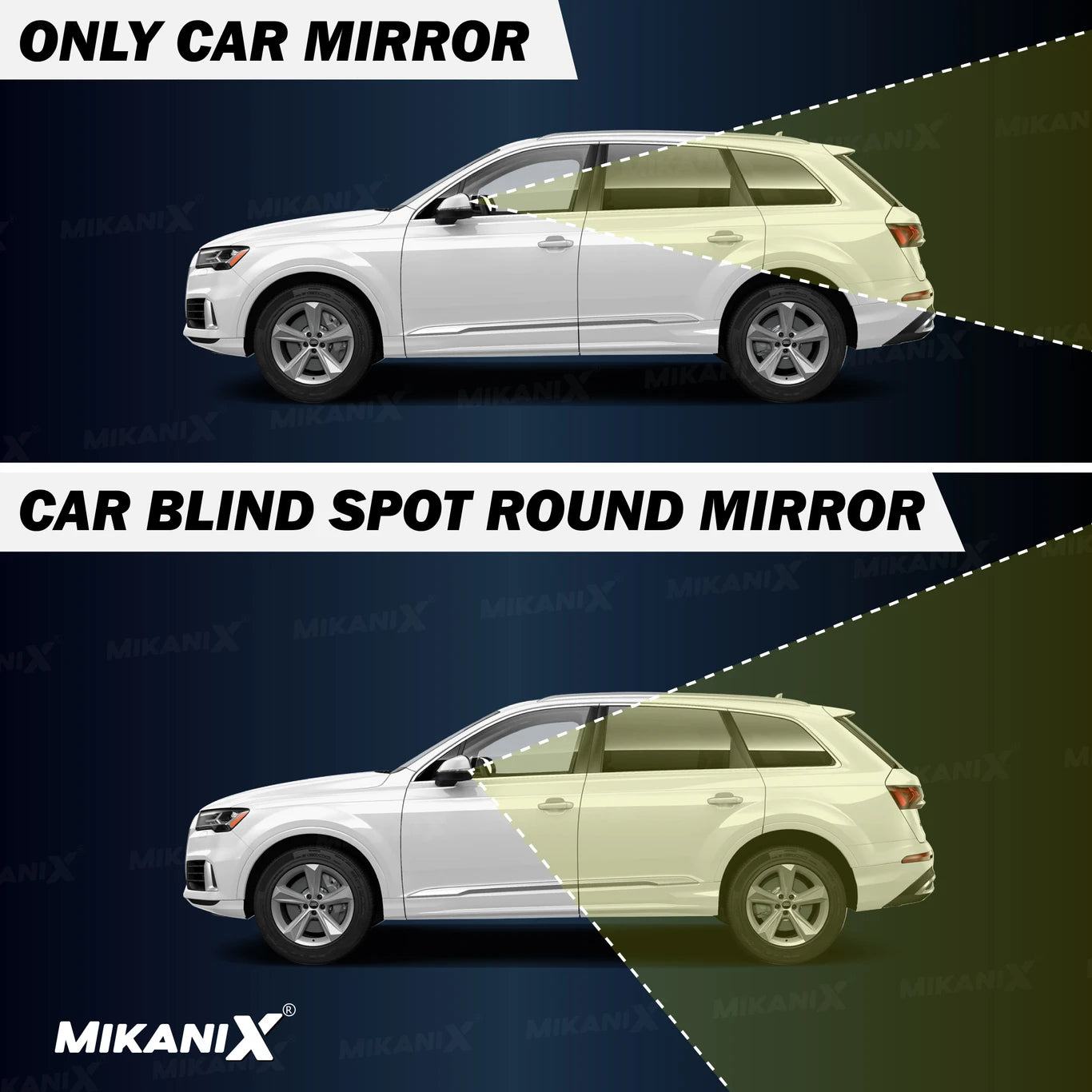 BRXR Universal Fit Blind Spot Mirror+Anti-Rain Film for Bike Side Mirrors with Cloth Glass, Fiber Car Mirror Cover (Universal For Car, Universal For Bike Universal For Bike, Universal For Car)