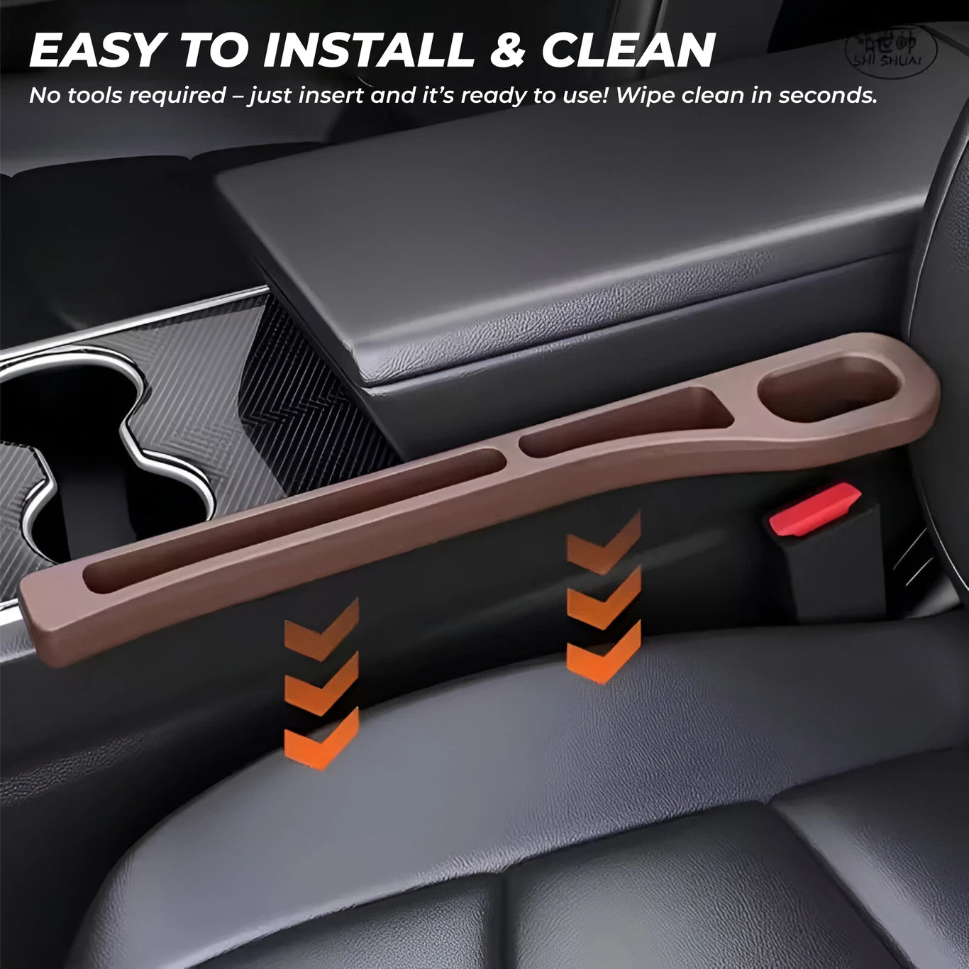 BRXR Car Seat Gap Filler Organizer | Universal Fit | Car Phone Holder & Storage Car Side Seat Catcher (1 L)