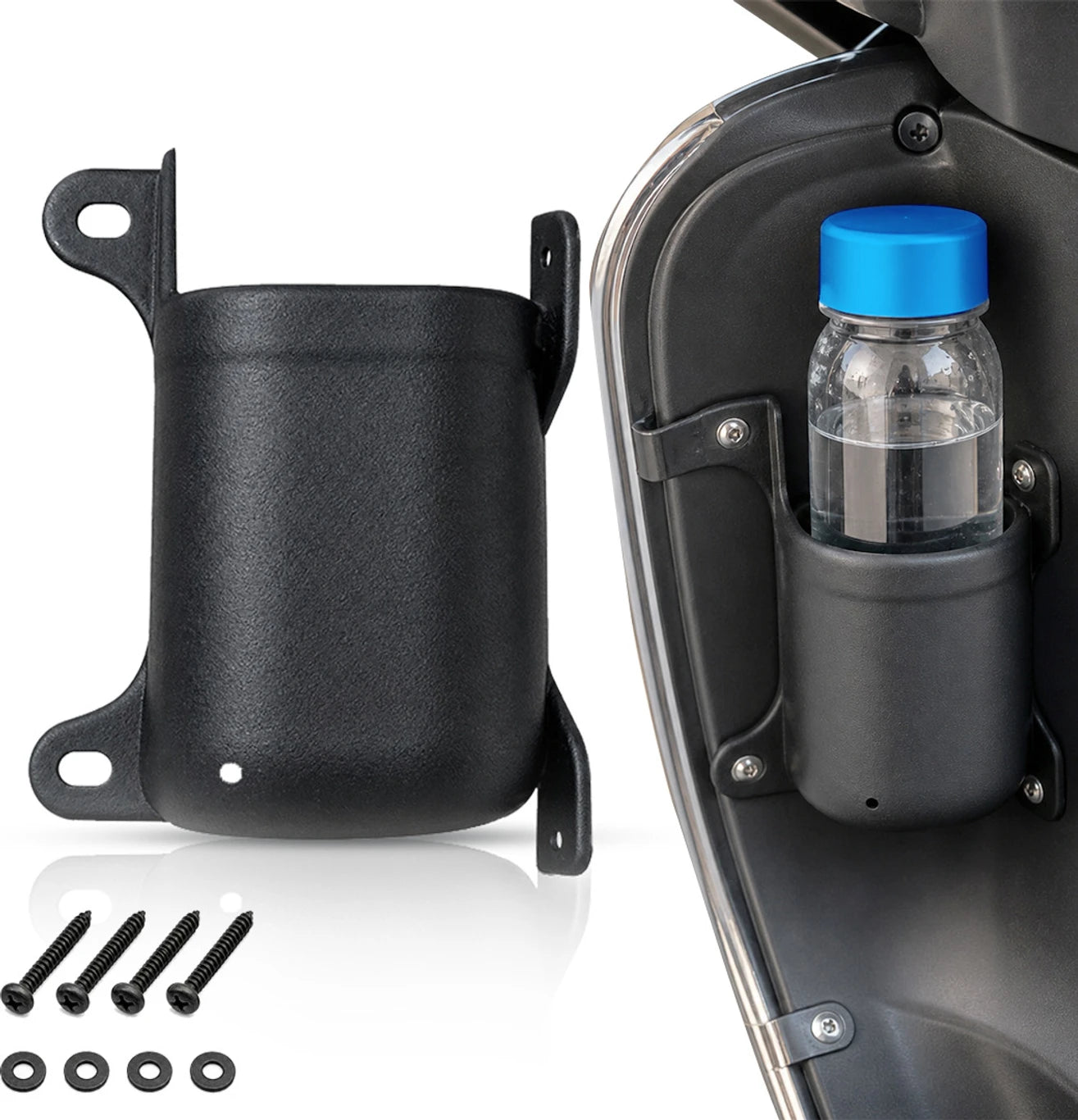 BRXR Front Bottle Holder Handlebar Cup Holder For Water Bottles Universal For Scooty Car Bottle Holder (Plastic)