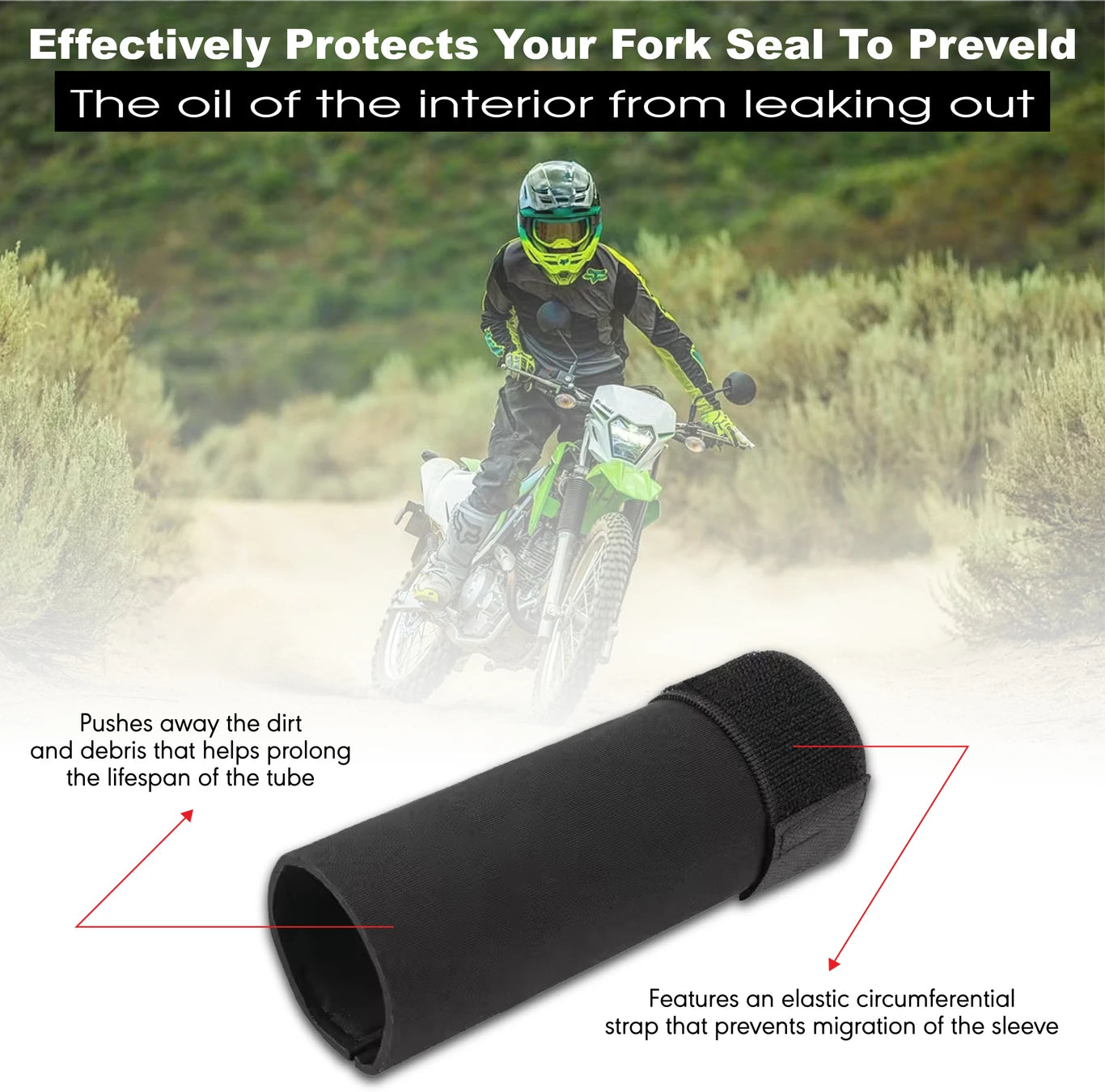 BRXR Universal Motorcycle Front Fork Seal Covers | Black Waterproof Fabric, Dust Bike Clutch Cover