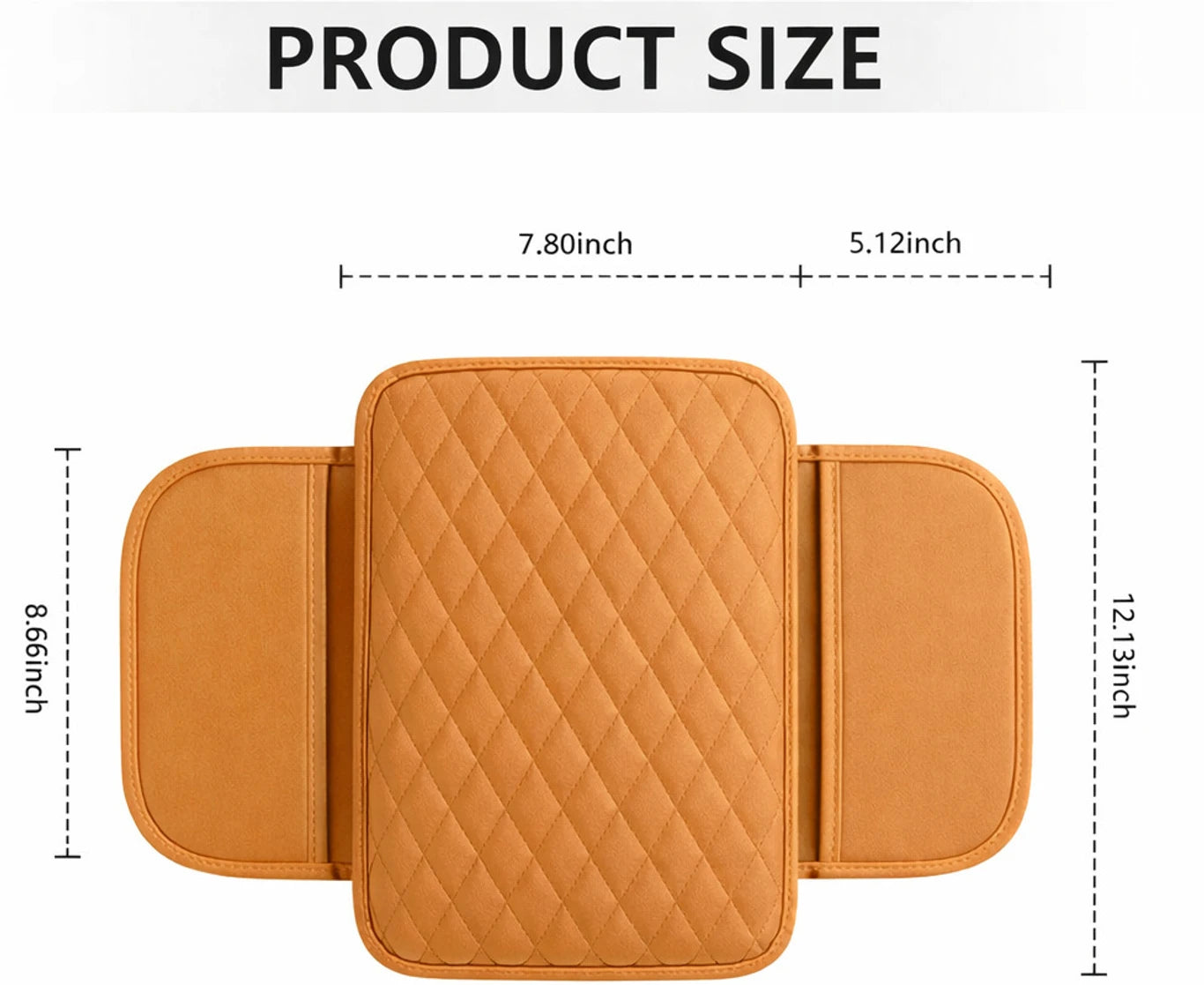 BRXR Car Arm-Rest Cover Pad Arm Support PU Leather Dual Side Convenient Pocket's Car Armrest Cover
