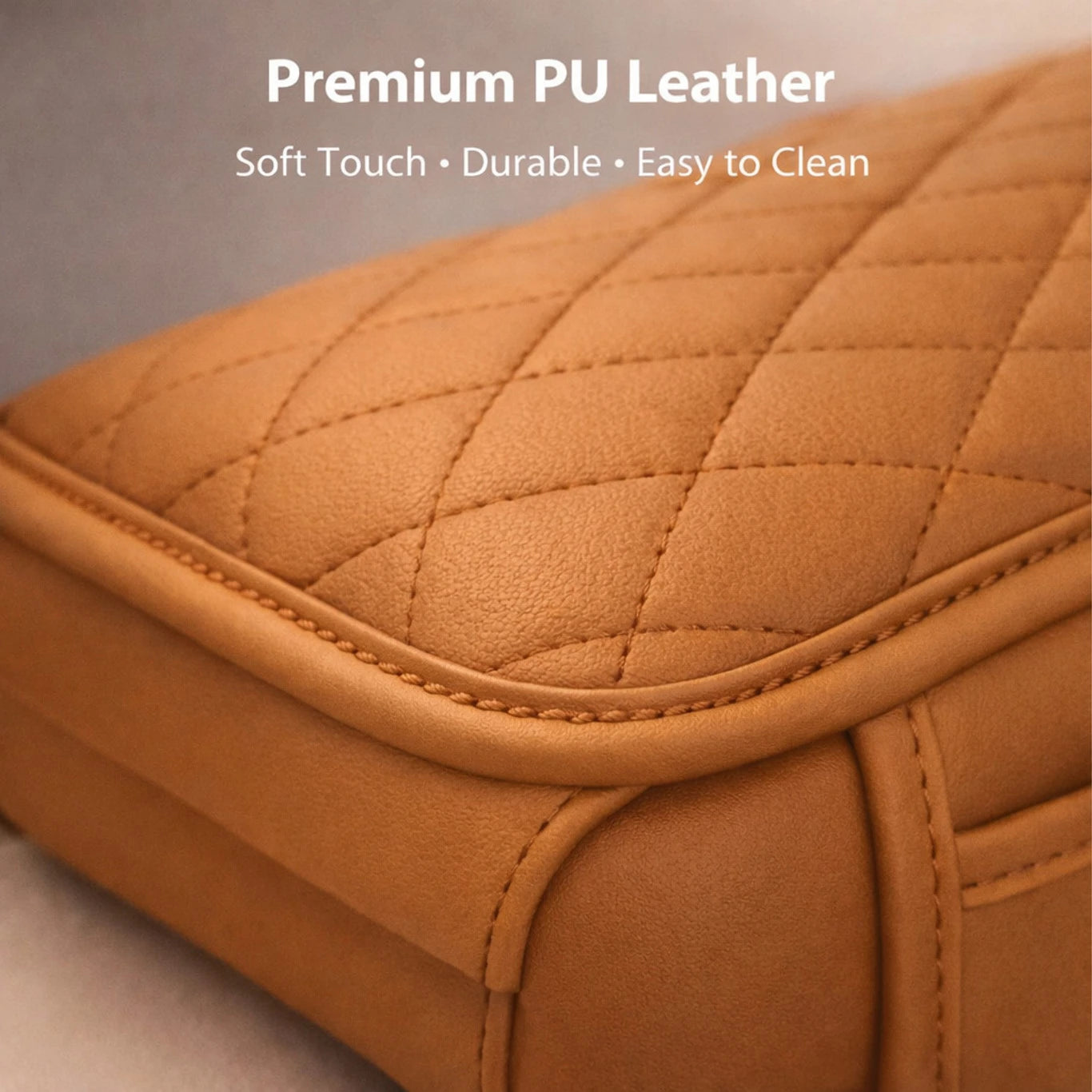 BRXR Car Arm-Rest Cover Pad Arm Support PU Leather Dual Side Convenient Pocket's Car Armrest Cover