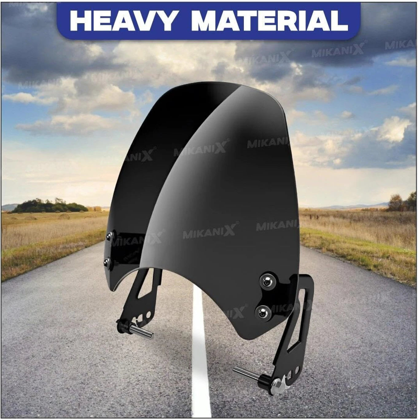 BRXR Unbreakable Headlight Windshield Glass Visor Compatible With Hunter 350 Bike Fairing Kit