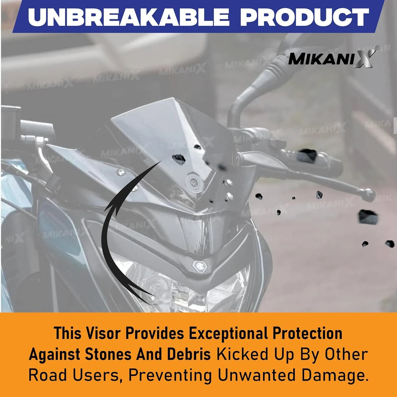 BRXR Universal Big Headlight Visor / Wind Deflector Compatible All Bikes & scooties Bike Headlight Visor