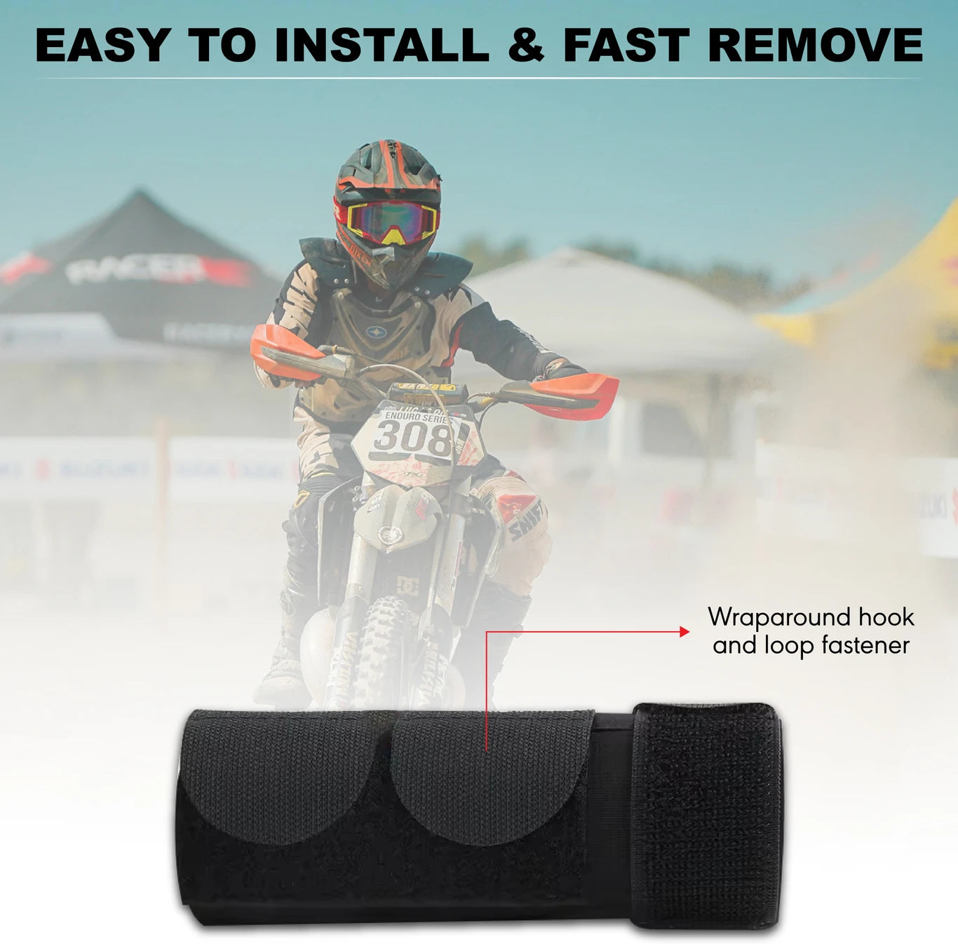 BRXR Universal Motorcycle Front Fork Seal Covers | Black Waterproof Fabric, Dust Bike Clutch Cover
