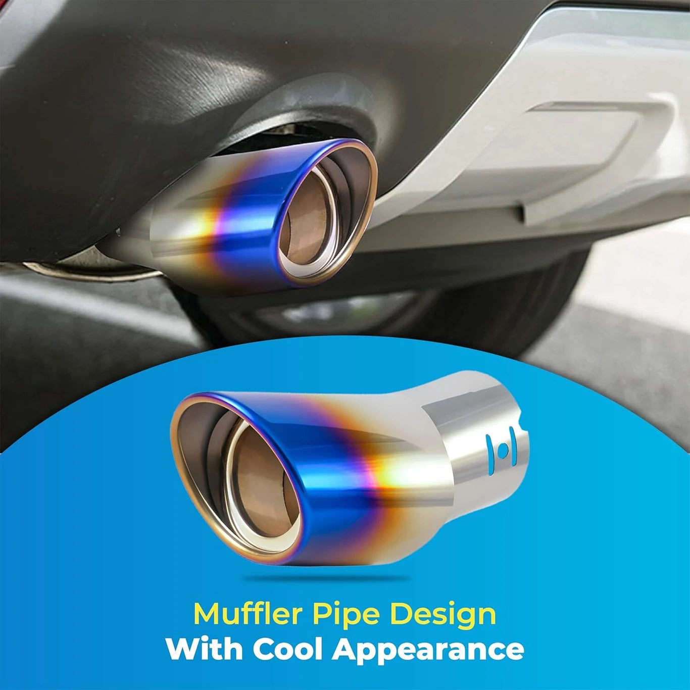 BRXR Universal Car Exhaust Muffler Tip Silencer Cover for All Car Models  Car Silencer (Car Exhaust Systems Muffler & End Tube Silencer Cover)