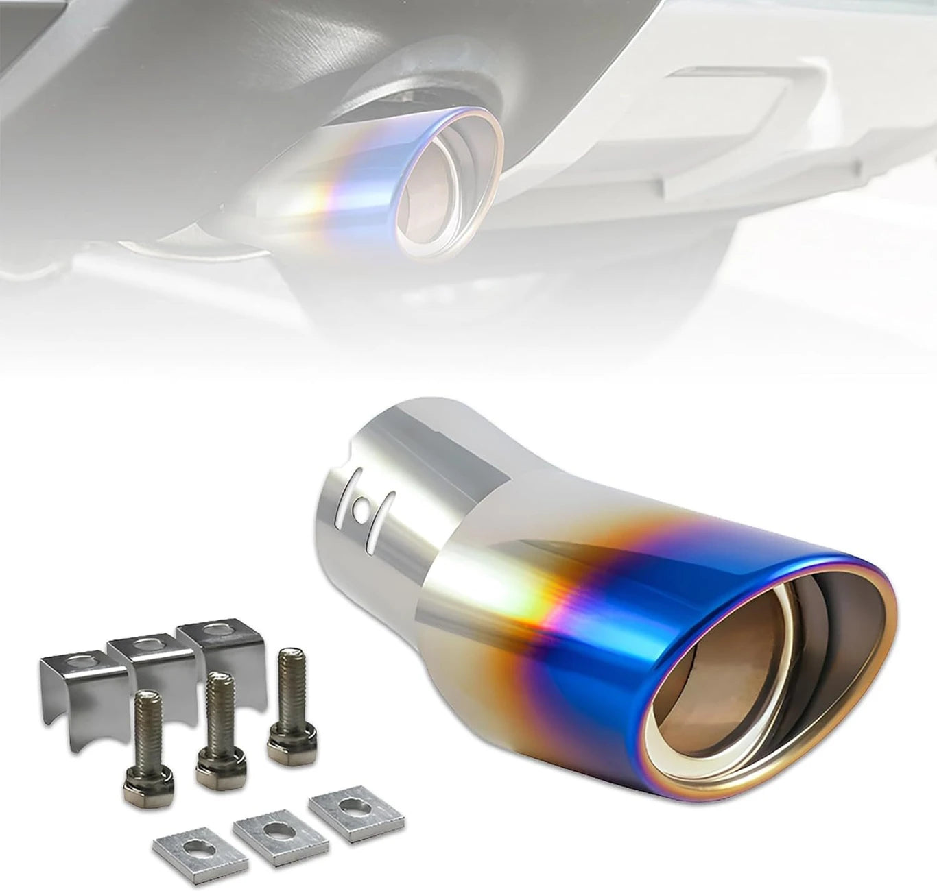 BRXR Universal Car Exhaust Muffler Tip Silencer Cover for All Car Models  Car Silencer (Car Exhaust Systems Muffler & End Tube Silencer Cover)